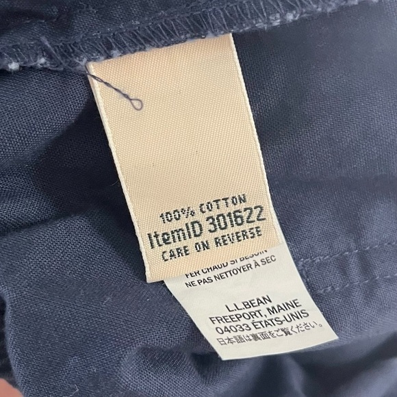 NWT L.L. Bean Women’s Sunwashed Canvas Crop Pants Drawstring Navy Blue XS Petite - Picture 8 of 9